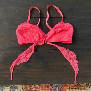 Aerie Bright Pink Lace Bralette
